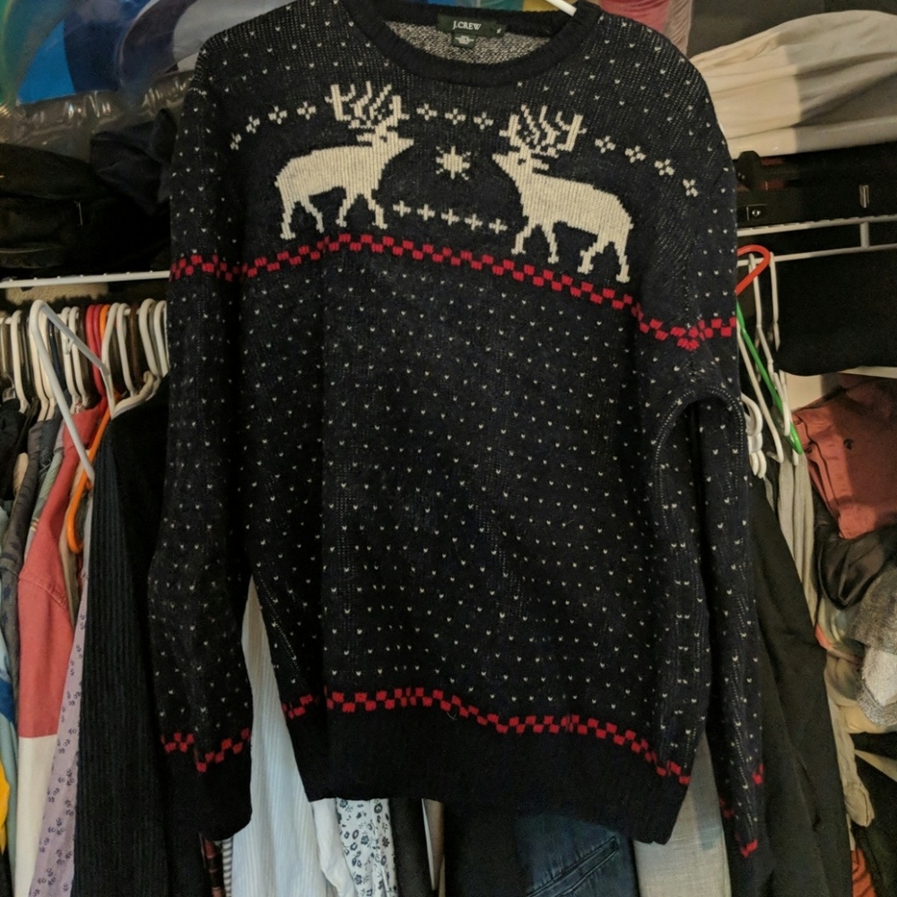 Jcrew lambswool holiday sweater